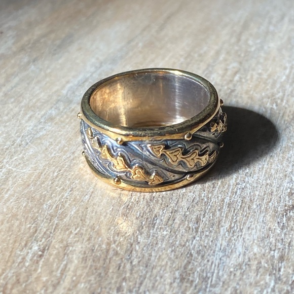 Konstantino 18k Yellow Gold and Sterling Silver Ring - Size 7